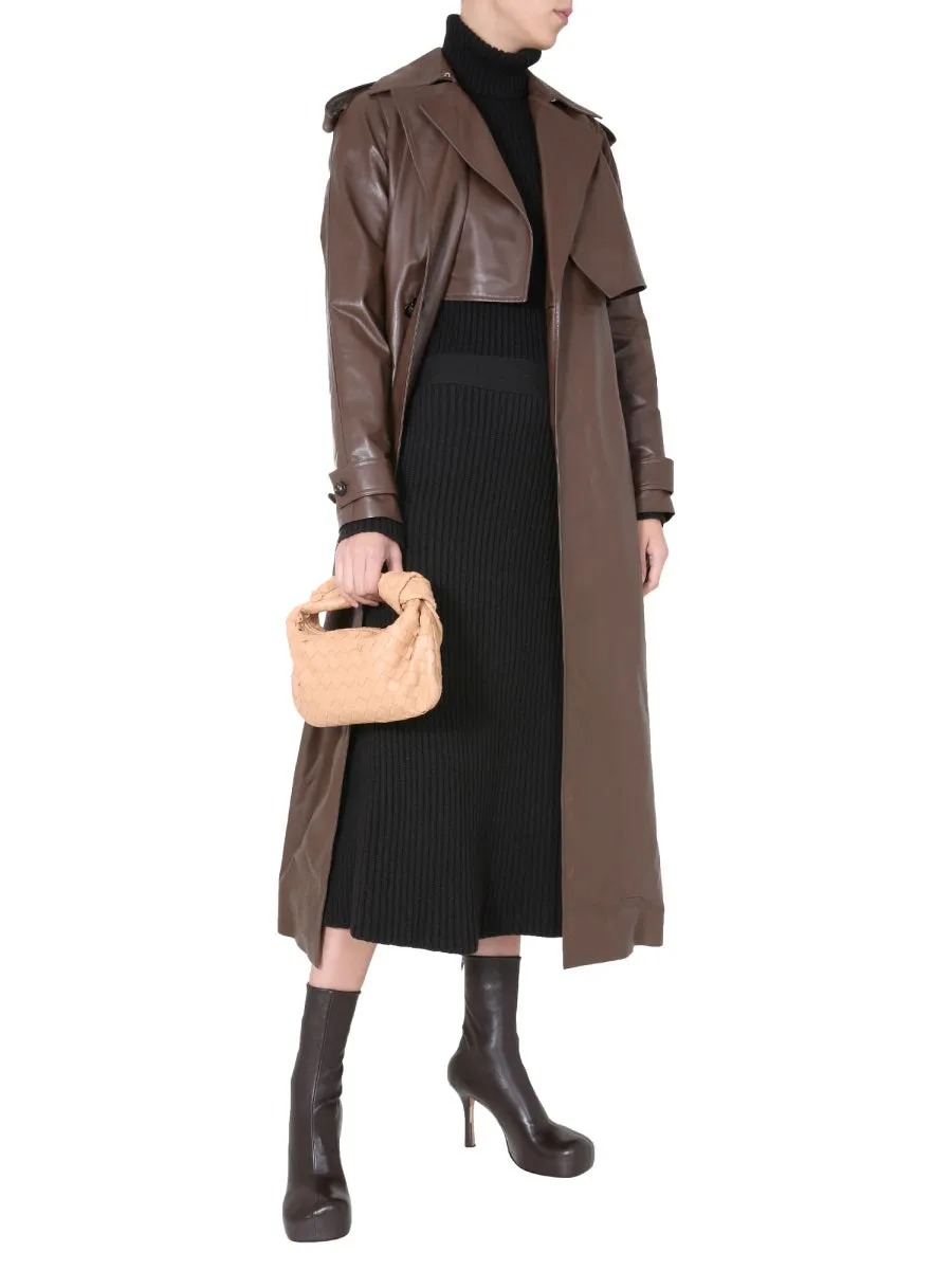 Bottega Veneta Belted Leather Trench Coat