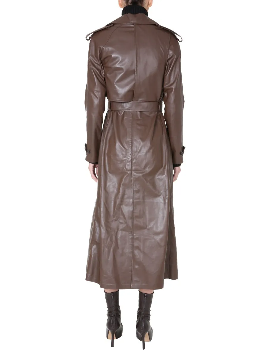 Bottega Veneta Belted Leather Trench Coat