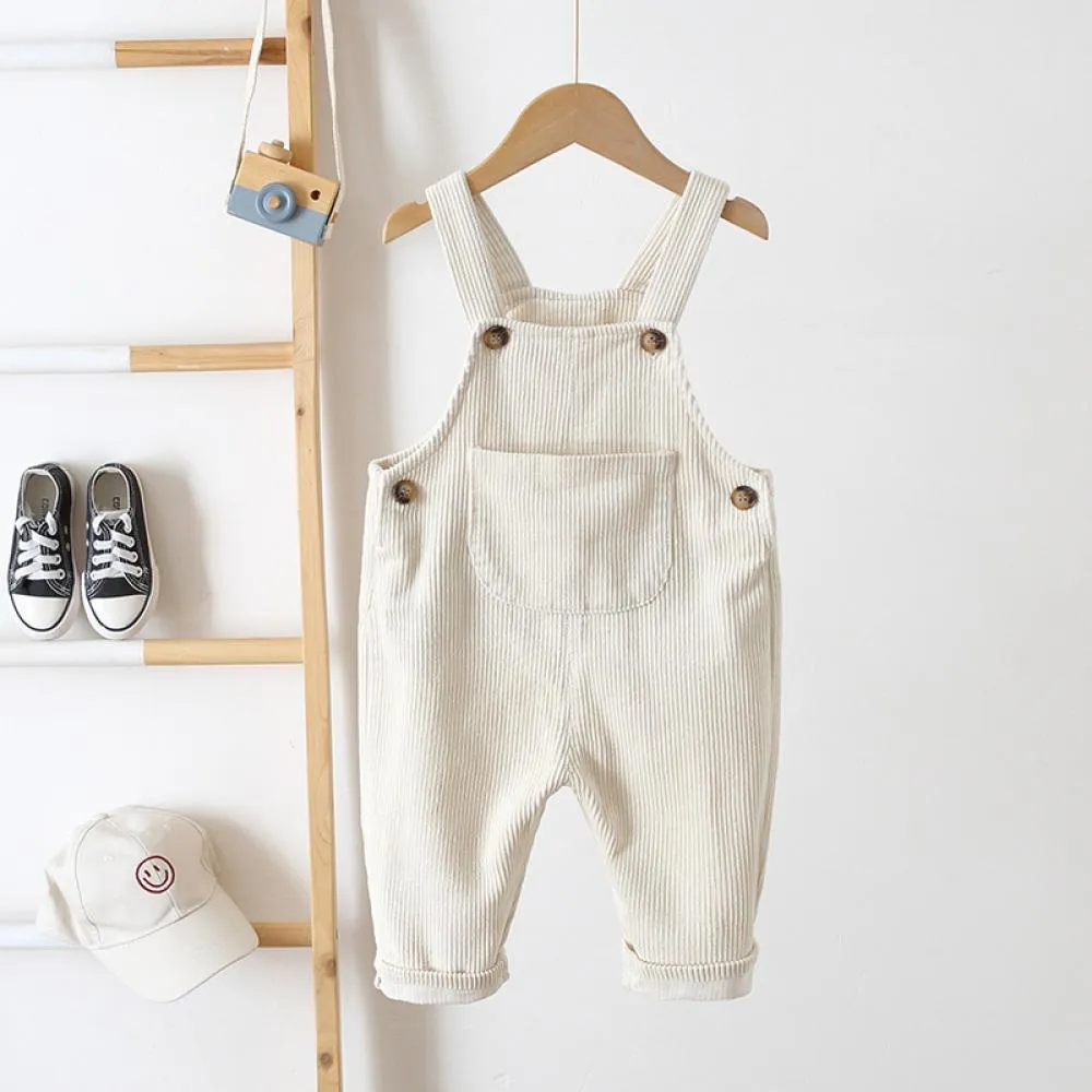 Boys And Girls Spring and Autumn Solid Color Corduroy Suspenders Overalls Wholesale Boys Clothing Suppliers