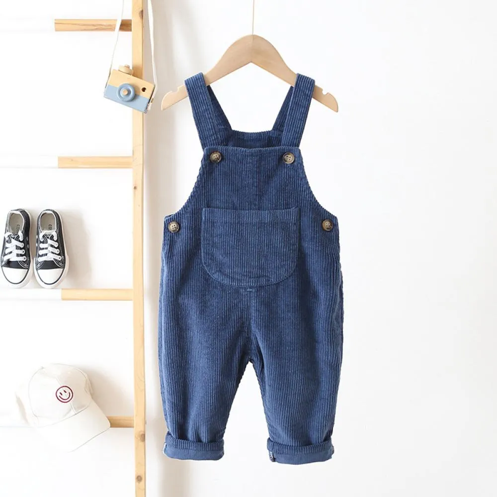 Boys And Girls Spring and Autumn Solid Color Corduroy Suspenders Overalls Wholesale Boys Clothing Suppliers