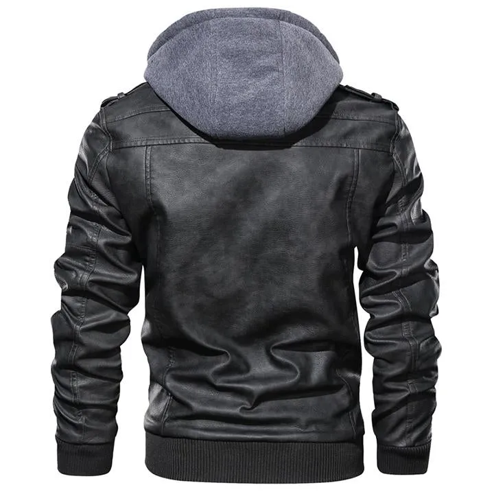 BRAND NEW BELGRADE LEATHER JACKET WITH REMOVABLE HOOD REAL LEATHER