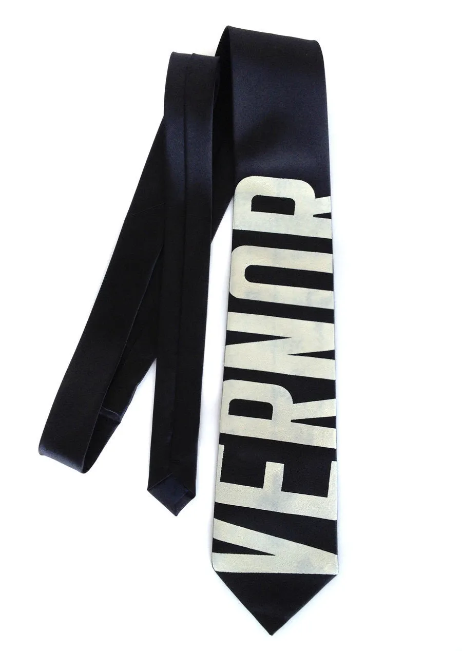 Bus Scroll Necktie: Vernor. Microfiber