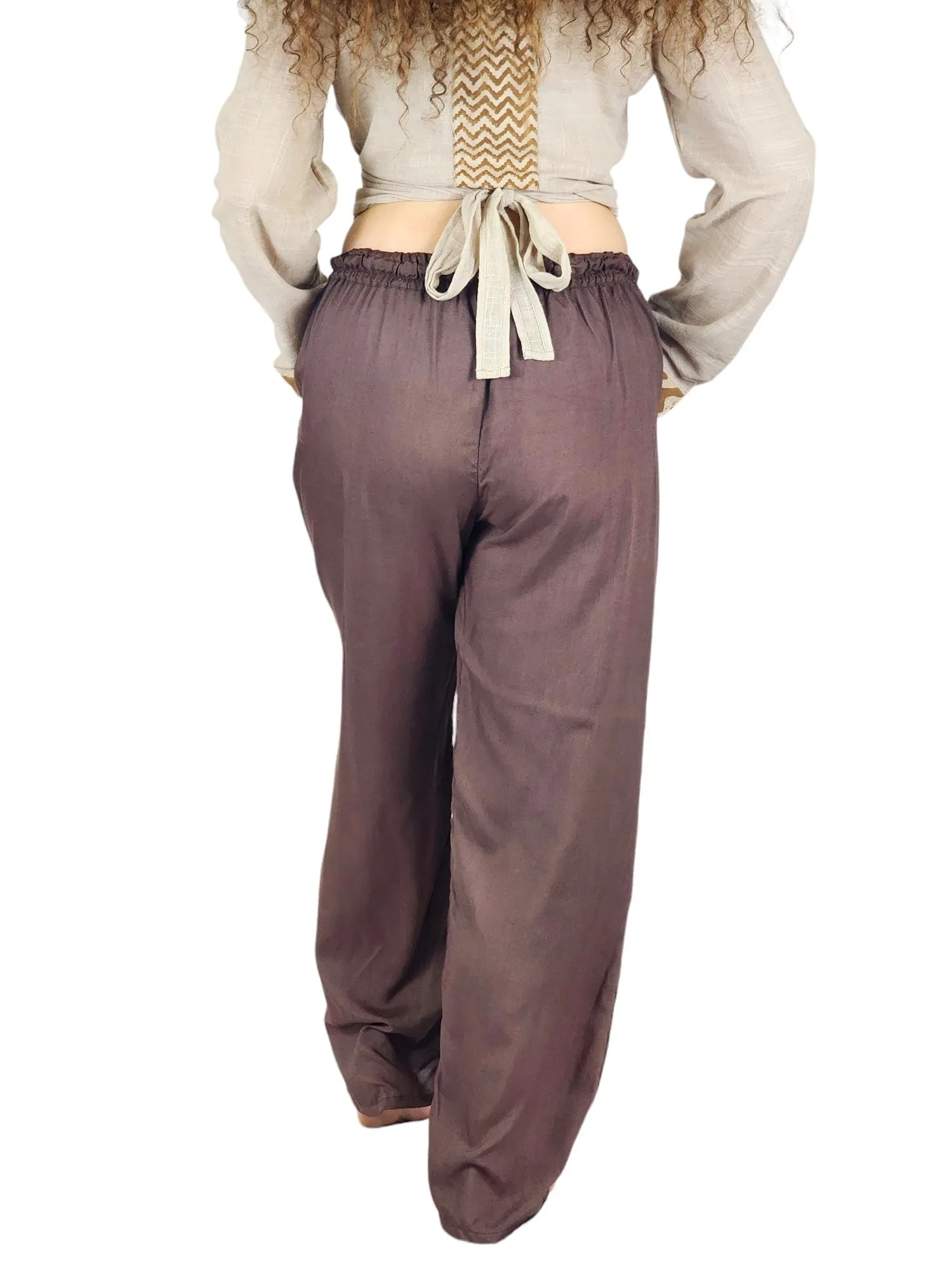 Cacao Rayon Cotton Trousers