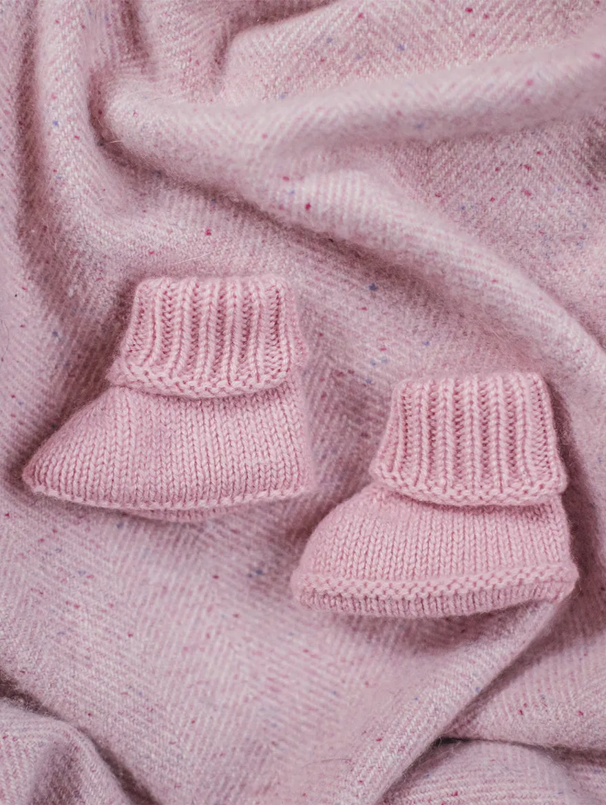 Cashmere Baby Bootees in Pink