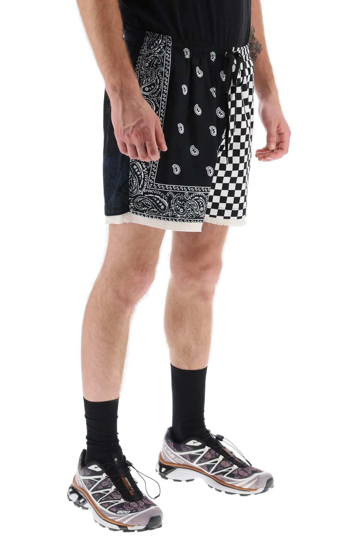 Children of the discordance bandana patchwork shorts