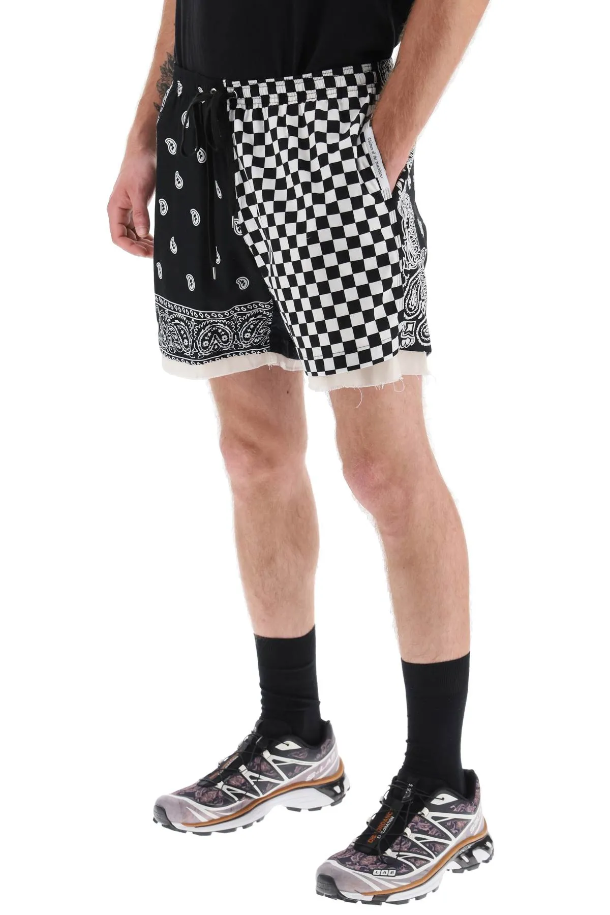 Children of the discordance bandana patchwork shorts