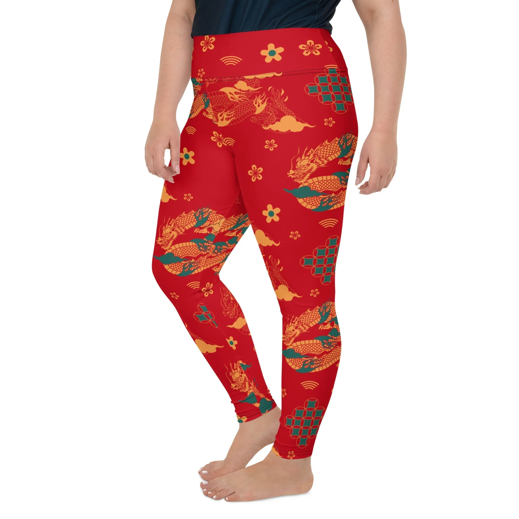 Chinese Dragon Plus Size Leggings