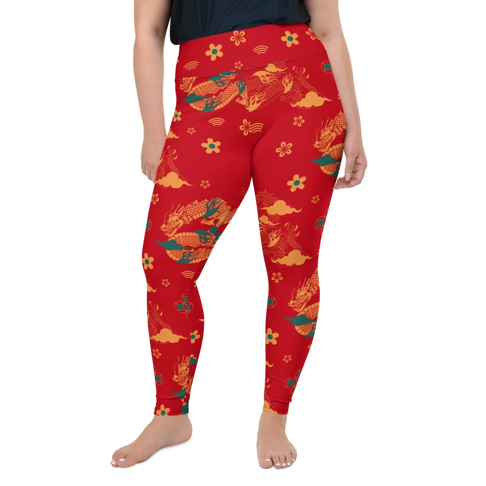 Chinese Dragon Plus Size Leggings