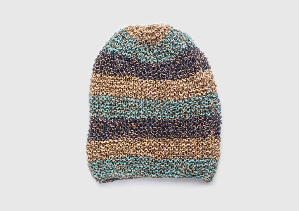 Classic Blue and Gray Mulicolor lining Hemp Cap, Hemp Unisex Beanie