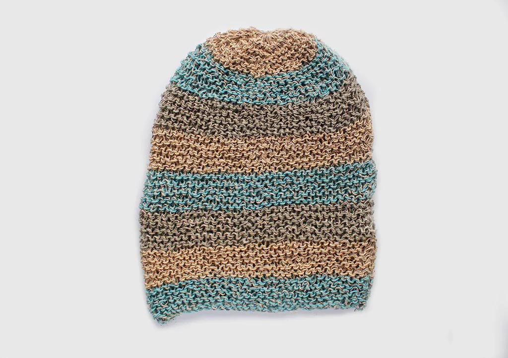 Classic Blue and Gray Mulicolor lining Hemp Cap, Hemp Unisex Beanie