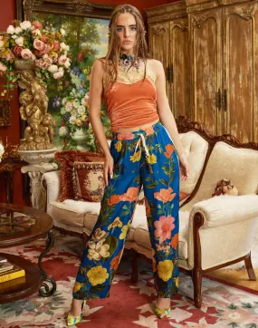 Cobalt Blue Floral Pants