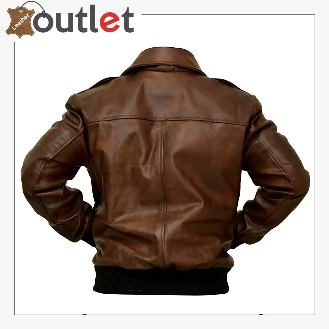 Cowhide Leather Bomber Aviator Flight Jacket