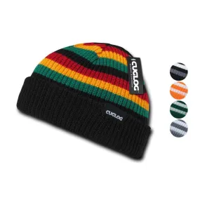 Cuglog Beanies Rasta Sailor Striped Knit 3 Tone Winter Skull Caps Hats Ski Warm