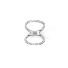 CZ Double Band Knuckle Ring