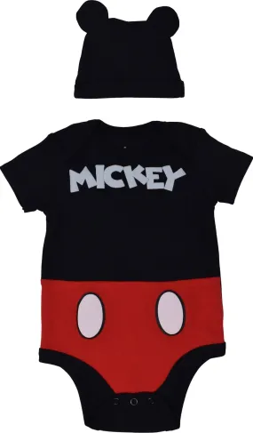 Disney Mickey Mouse Cosplay Bodysuit and Hat Set