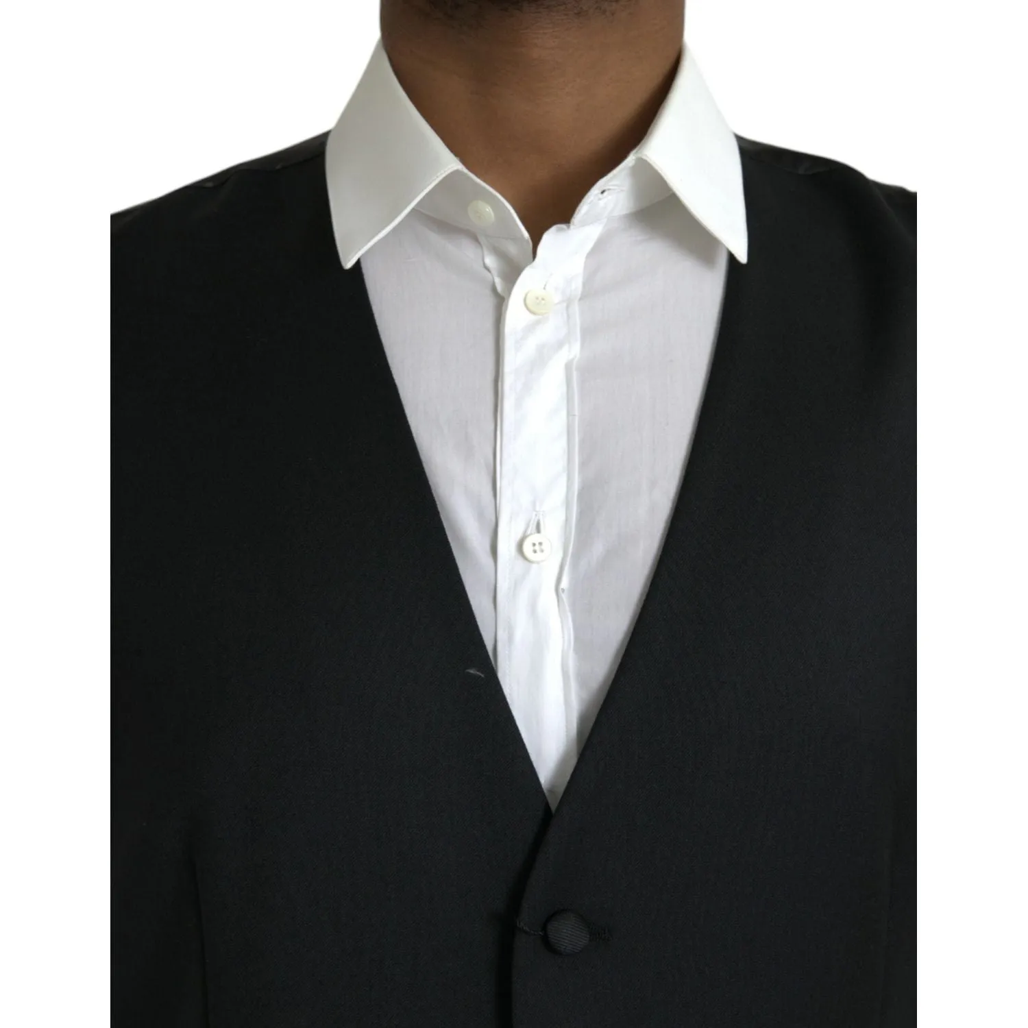 Dolce & Gabbana Black Silk Waistcoat Dress Formal Vest