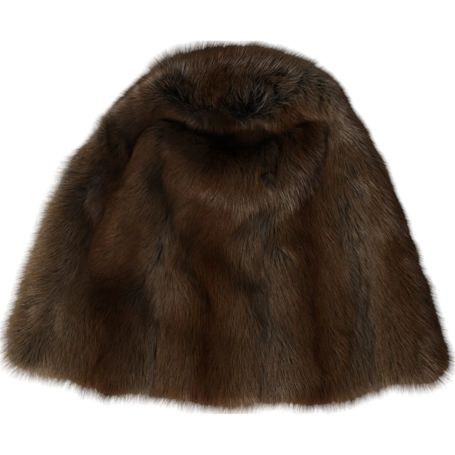 Dolce & Gabbana Brown Weasel Fur Womens Cashmere Hat Beanie