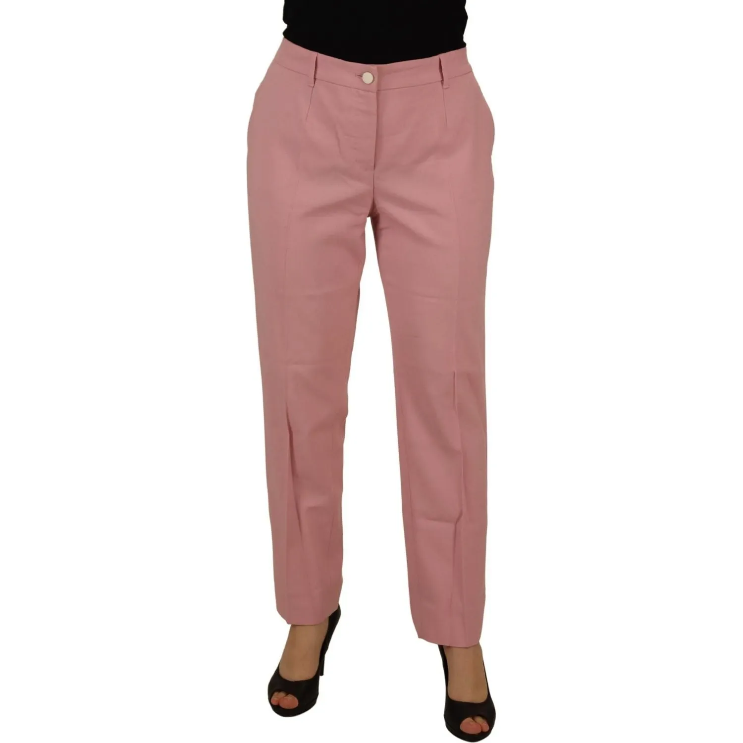 Dolce & Gabbana Chic MidWaist Virgin Wool Pink Pants