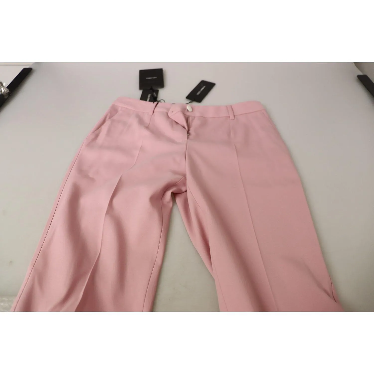 Dolce & Gabbana Chic MidWaist Virgin Wool Pink Pants