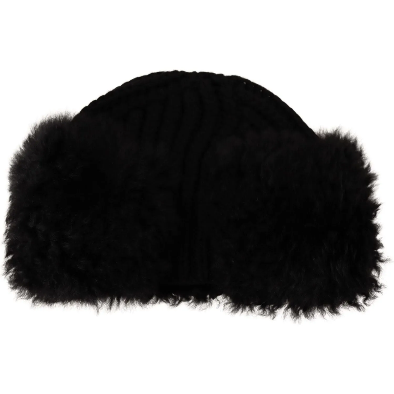 Dolce & Gabbana Elegant Black Cashmere Alpaca Fur Beanie