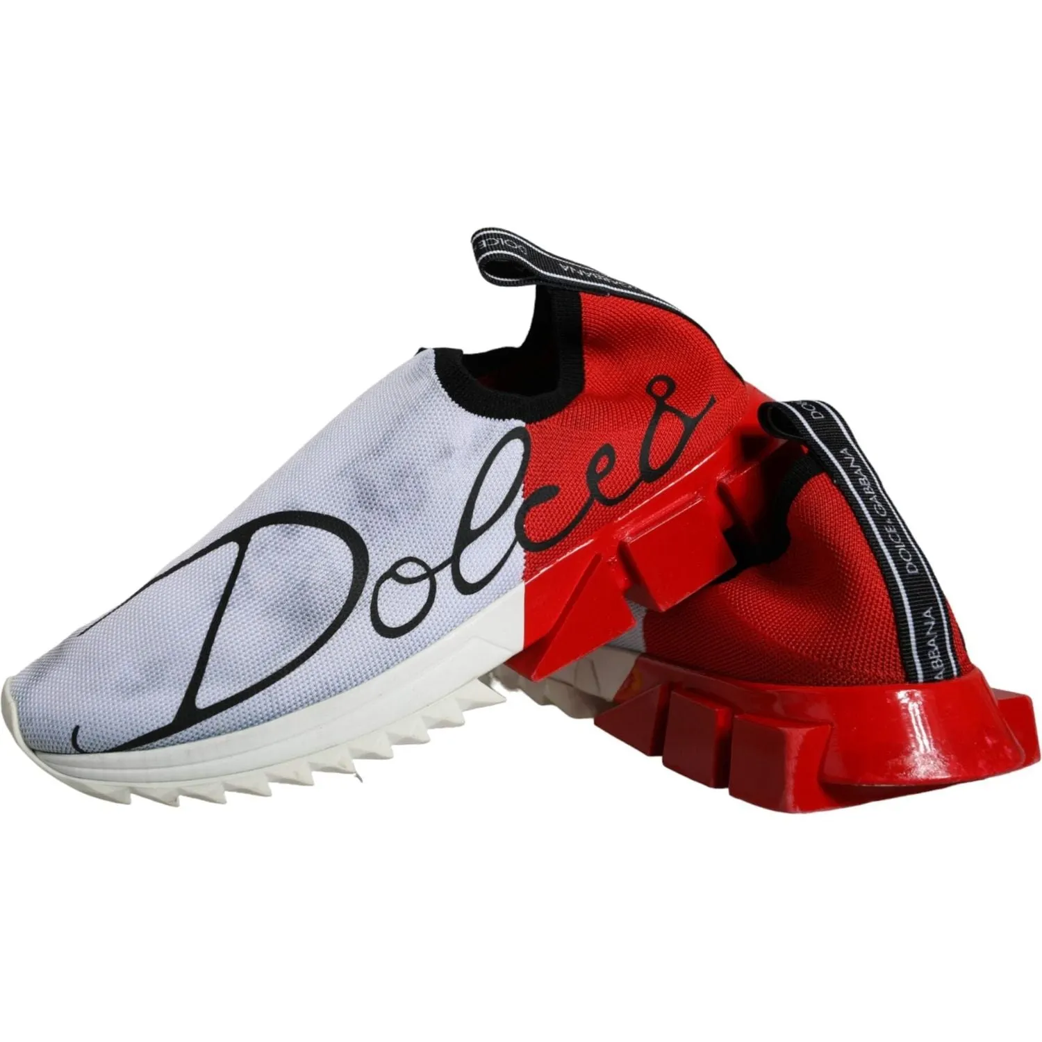 Dolce & Gabbana Red White Logo Sorrento Sneakers Shoes