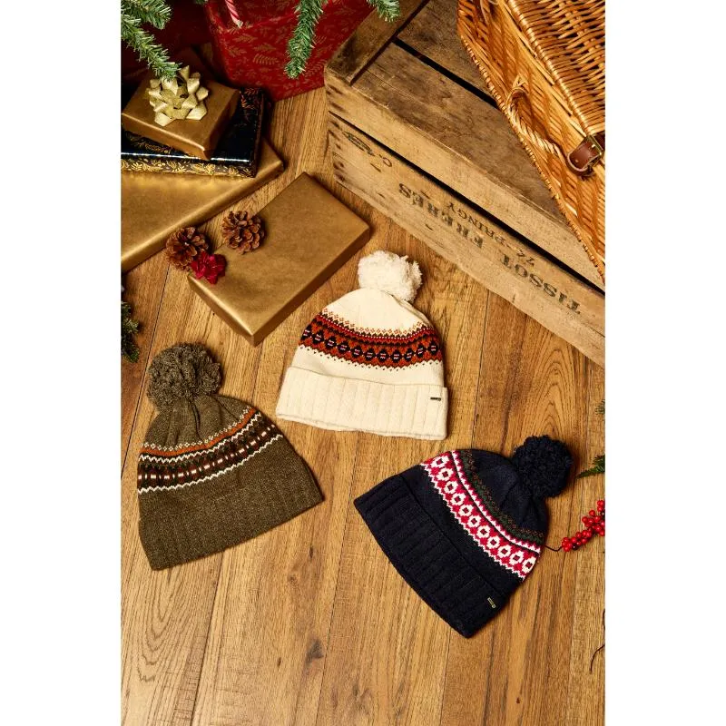 Dubarry Kilcormac Fair Isle Ladies Bobble Hat - Dusky Green