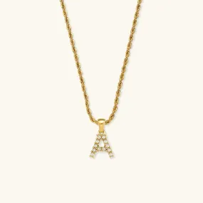 Elodie Initial Letter Pearl Necklace