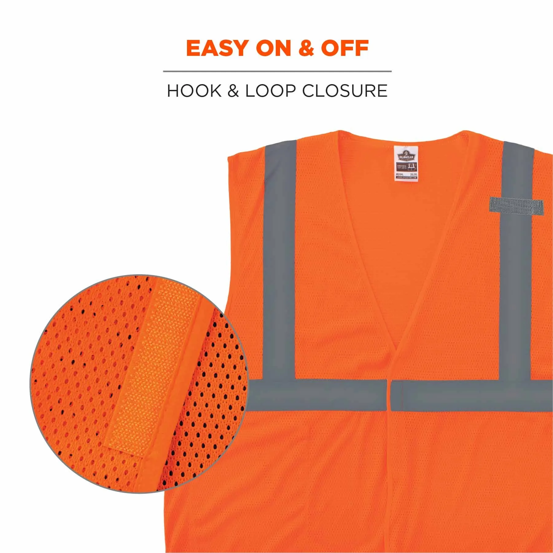 Ergodyne 24532 8210HL-S S Orange Class 2 Economy Mesh Vest - Single Size