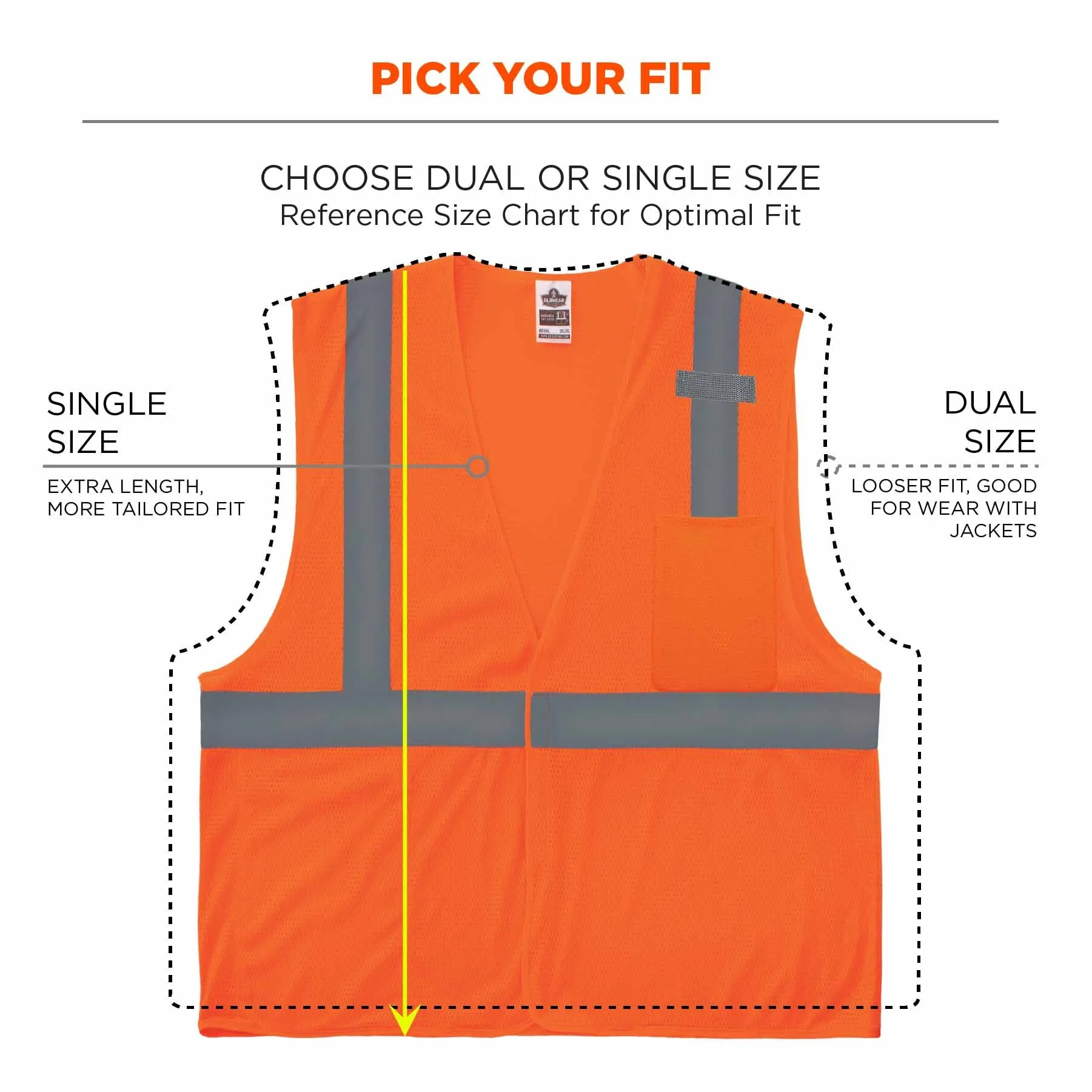 Ergodyne 24532 8210HL-S S Orange Class 2 Economy Mesh Vest - Single Size