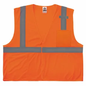 Ergodyne 24532 8210HL-S S Orange Class 2 Economy Mesh Vest - Single Size