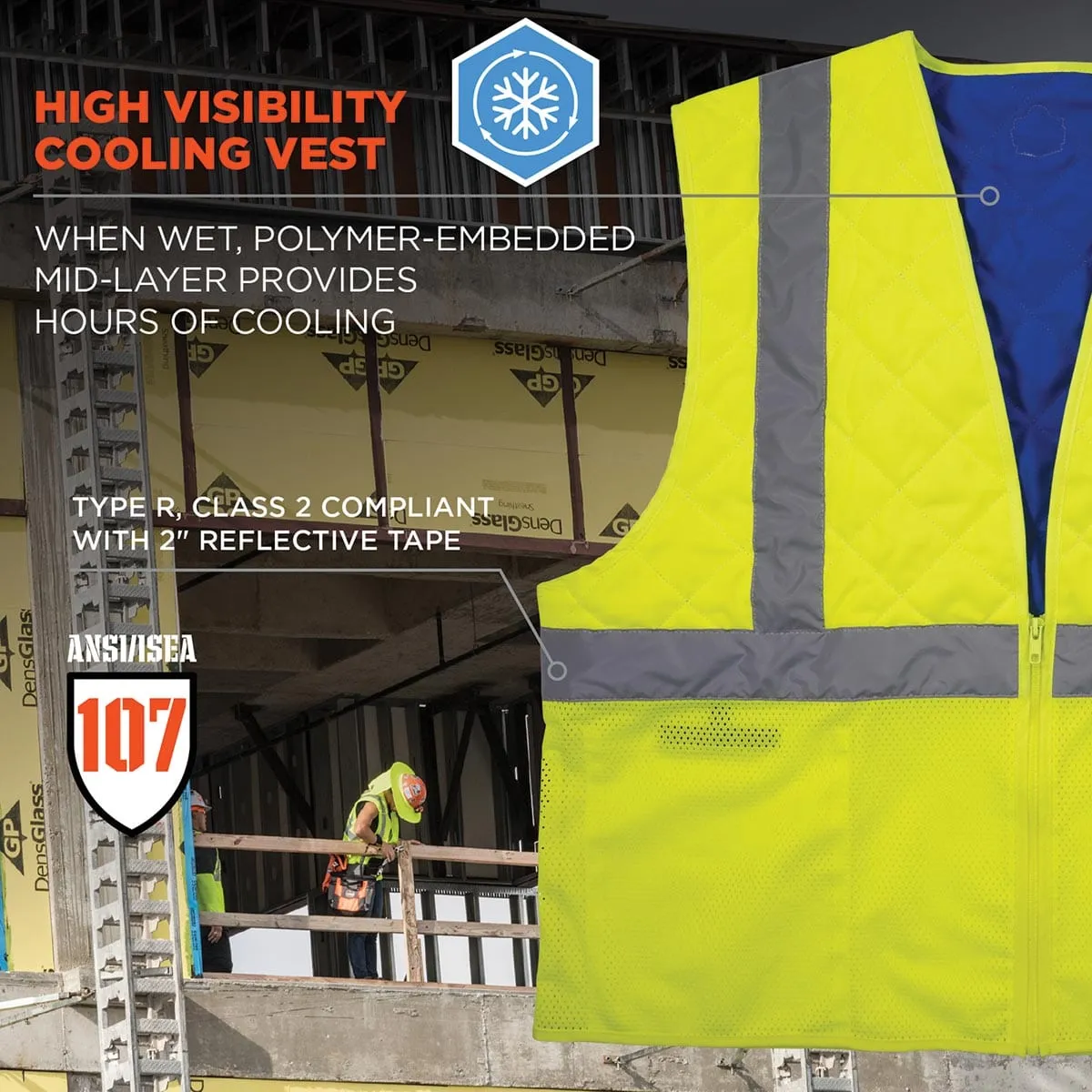 Ergodyne Chill-Its 6668 ANSI Class 2 Hi-Vis Safety Cooling Vest