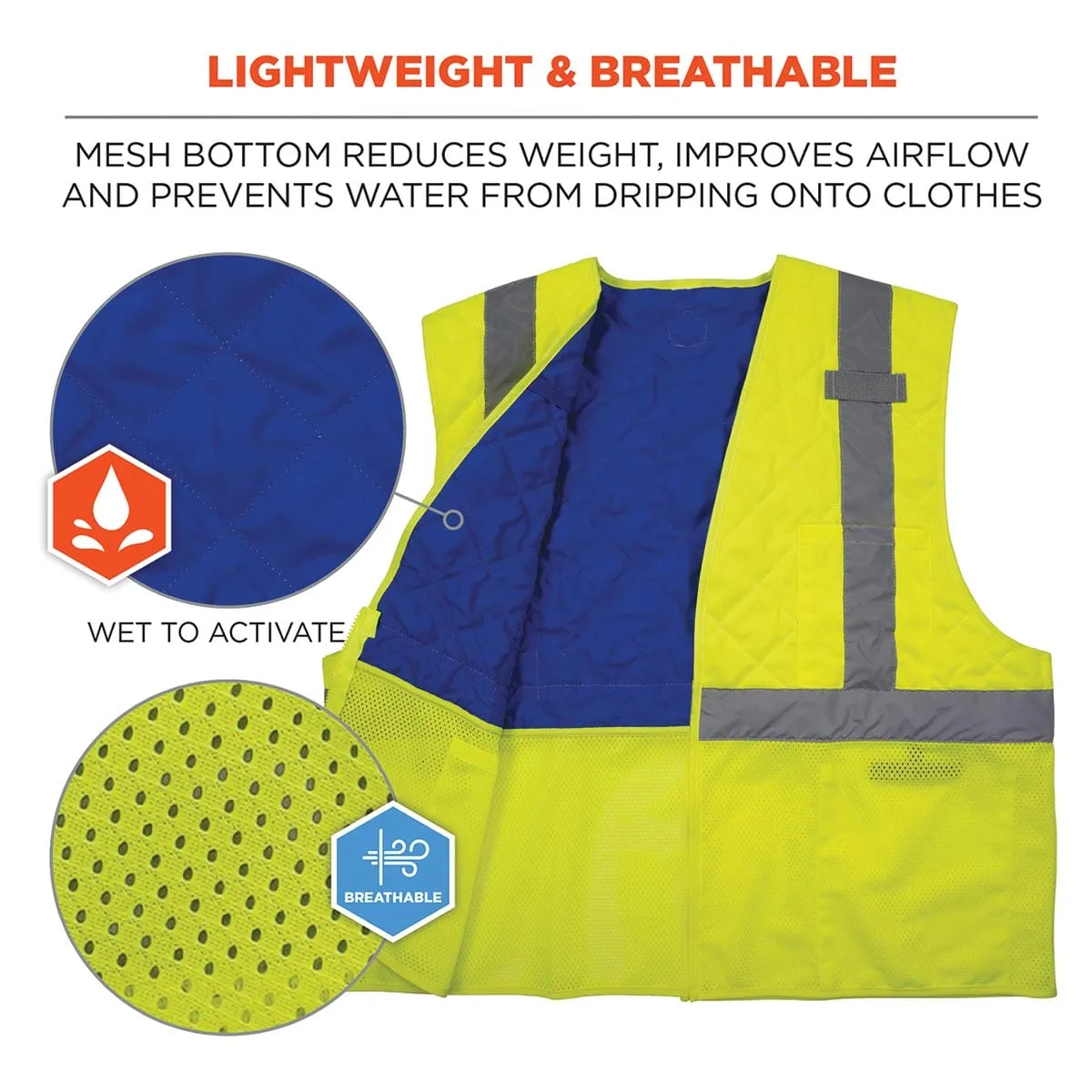 Ergodyne Chill-Its 6668 ANSI Class 2 Hi-Vis Safety Cooling Vest