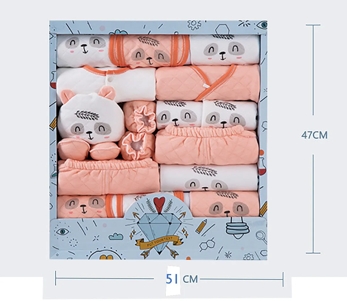 Fancydresswale Newborn Gift set for Baby boys and baby Girls | 18 piece newborn cloths and accessories set | Fits newborn to 12 months, Orange