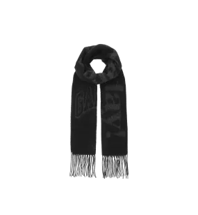 GANNI Black Please Recycle Scarf