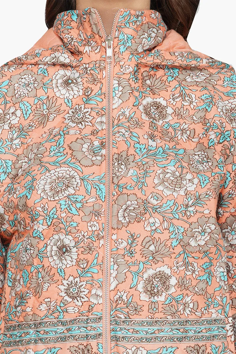 Georgia Peach Floral Bomber Jacket