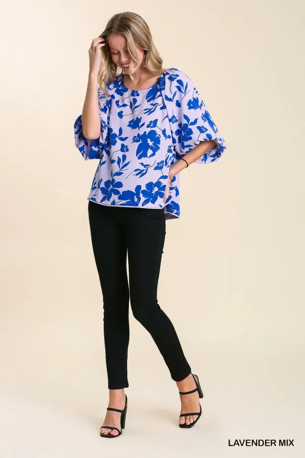 Graphic Floral Print Blouse