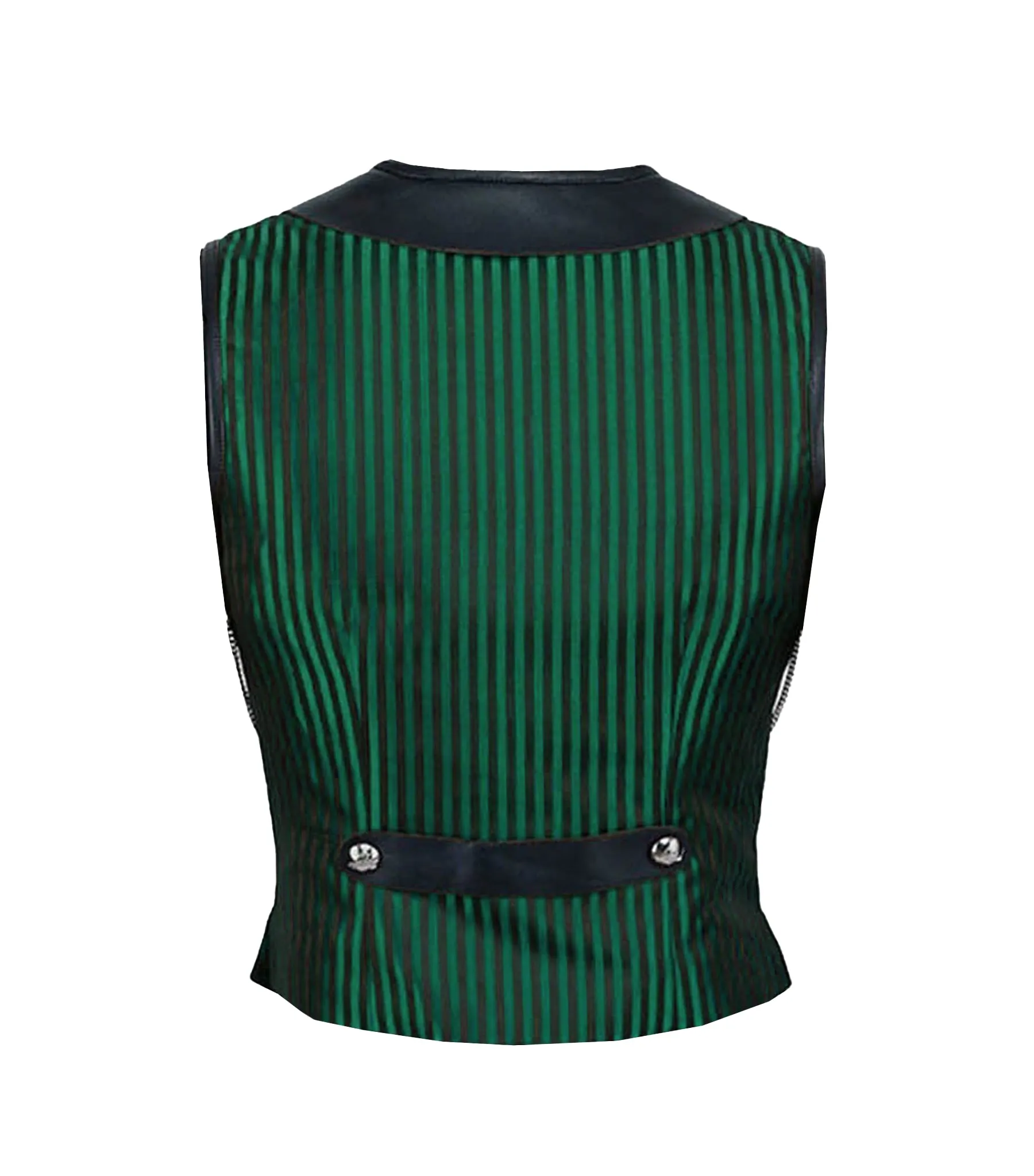 Green Stripes Brocade Gothic Men's Waist Coat