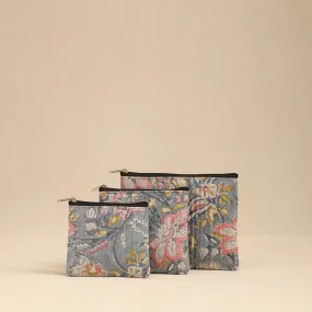 Grey - Handmade Cotton Utility Pouches (Set of 3) 05