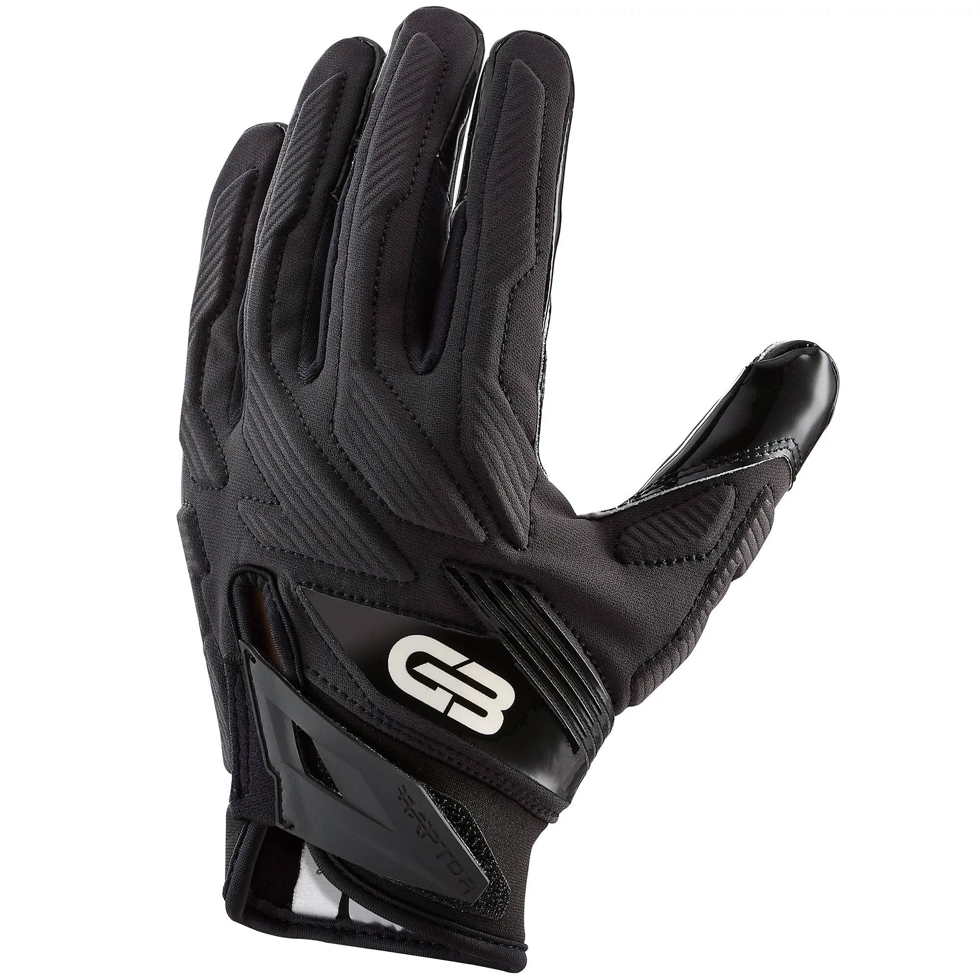 Grip Boost Raptor 2.0 Black Padded Men's Football Gloves with Boost Plus Grip Technology