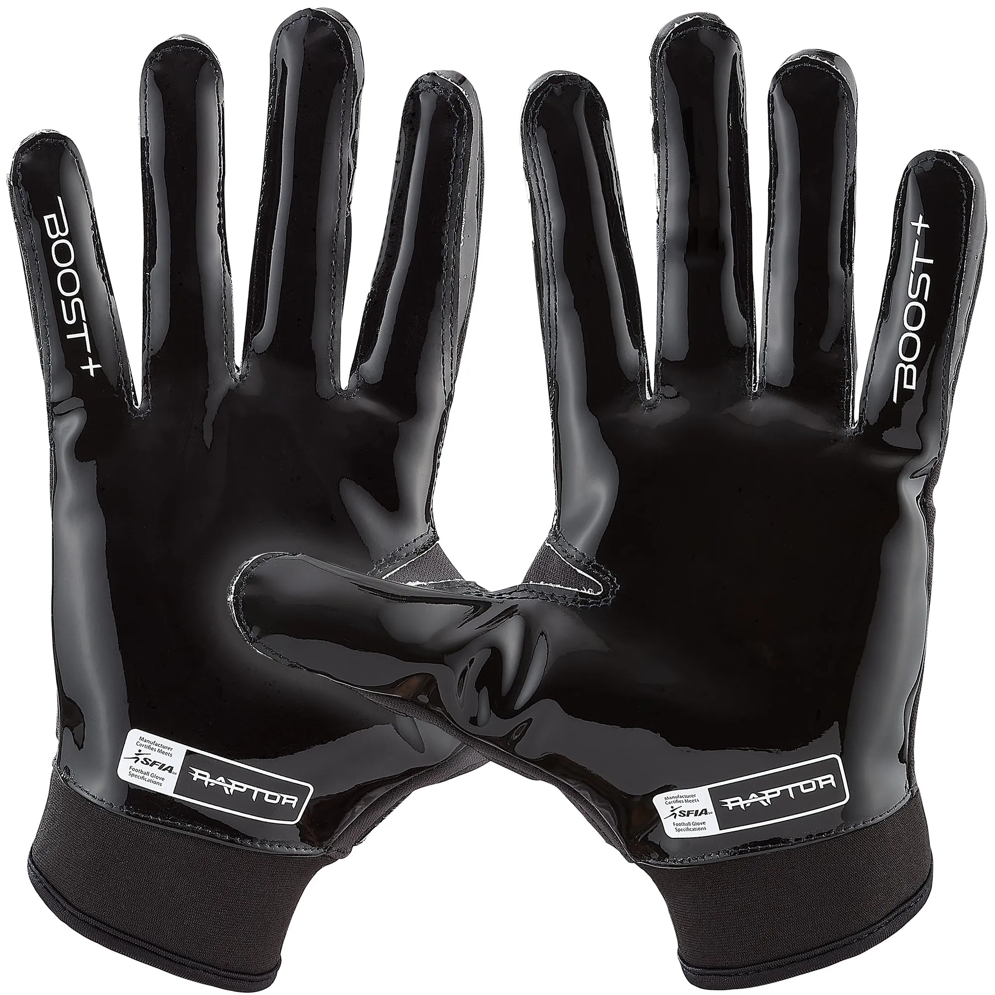 Grip Boost Raptor 2.0 Black Padded Men's Football Gloves with Boost Plus Grip Technology