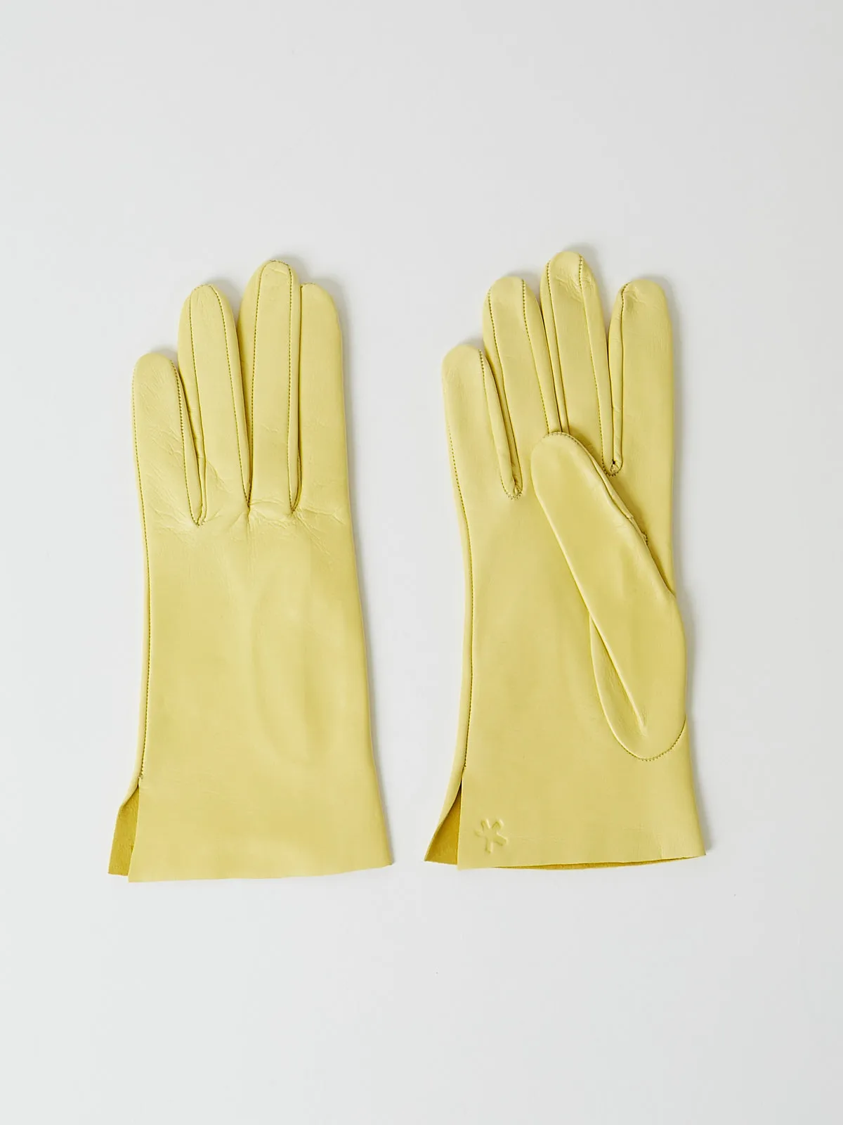 Guanti Gloves Nappa Sfoderato Taglio Vivo in Yellow