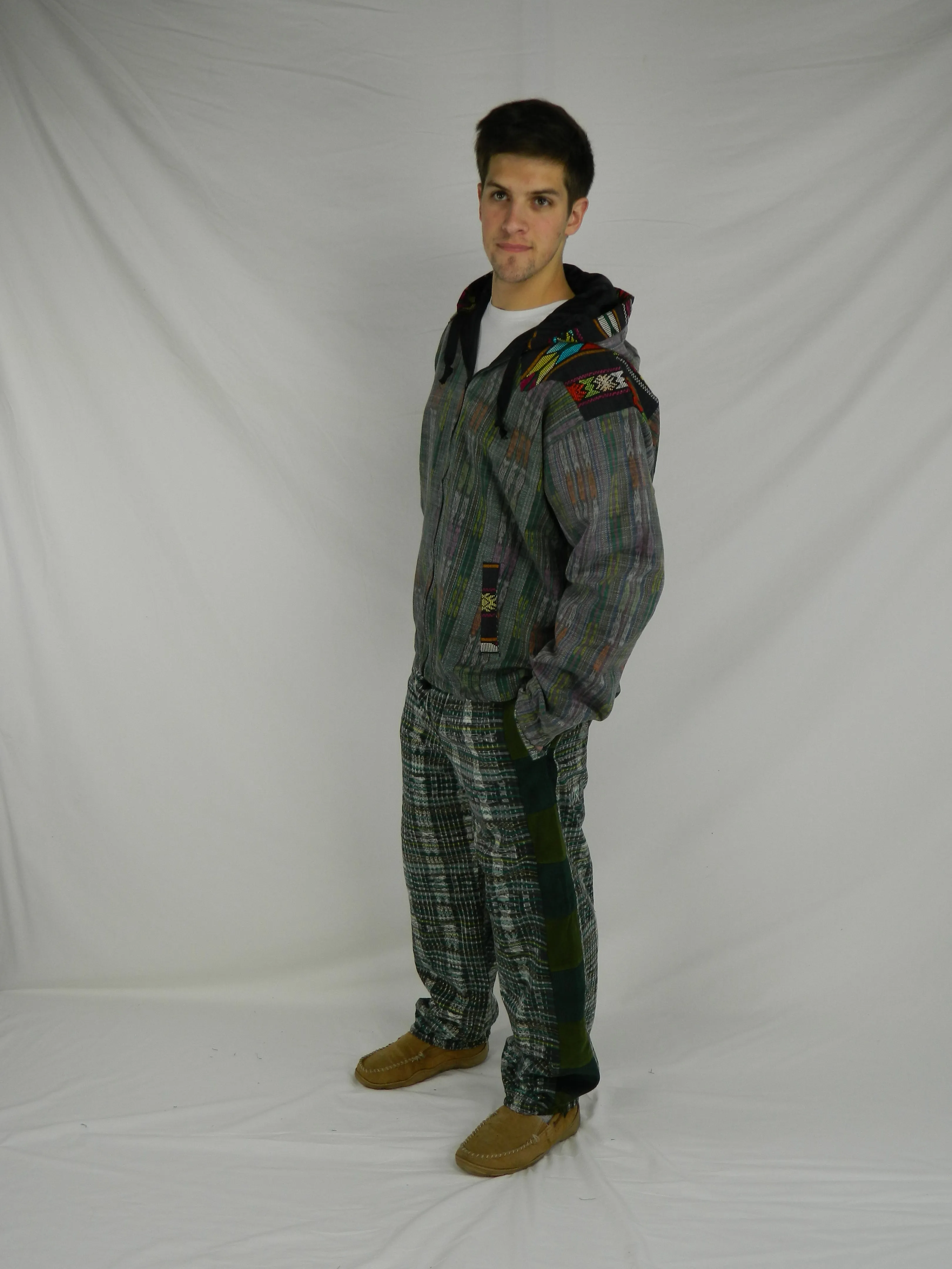 Hand Woven Patchwork Snowboard Pants with Fleece Lining