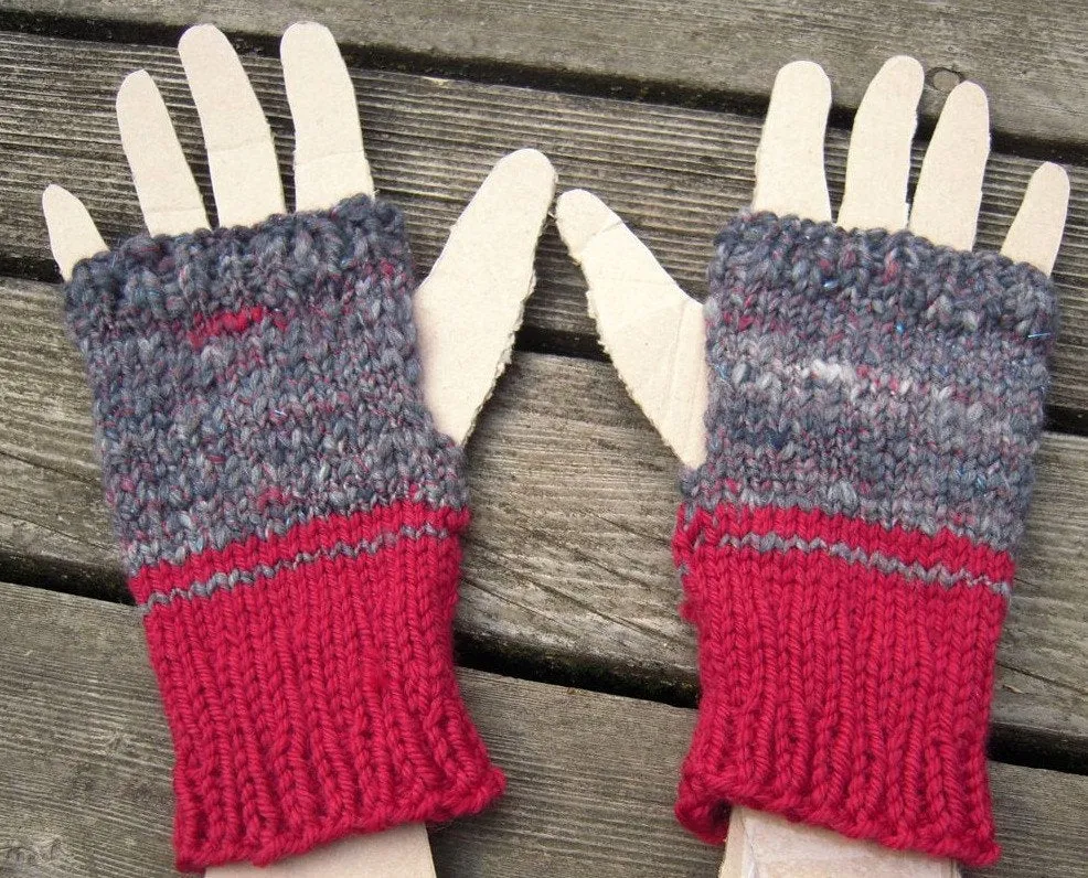 Handspun Wrist Warmers, Knitting Pattern for Handspun Yarn