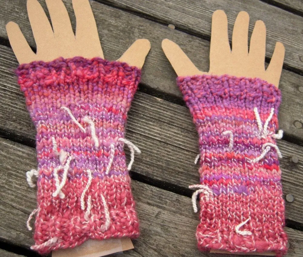 Handspun Wrist Warmers, Knitting Pattern for Handspun Yarn