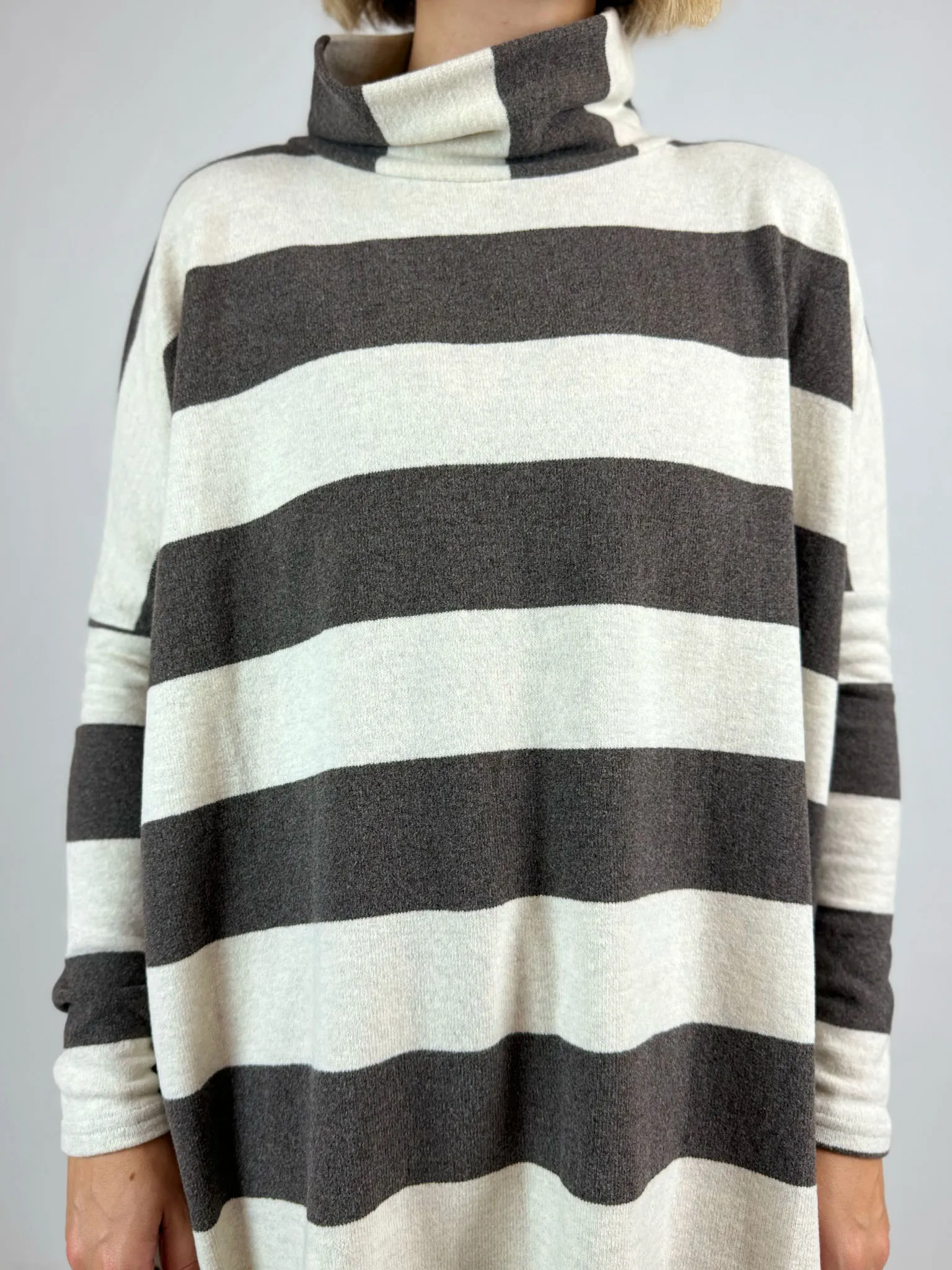 High Neck Striped Tunic - 2 Colours