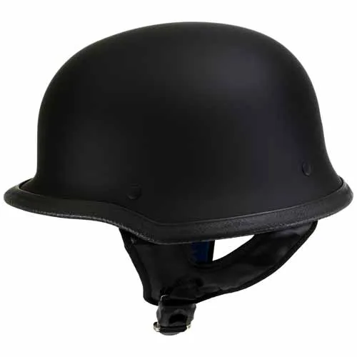 Hot Leathers Flat Black The Hanz German Style Vintage Motorcycle Half Helmet HLT75