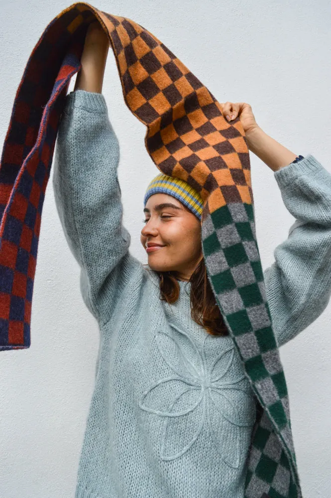 Howlin Cosmic Checkerboard Blue Scarf