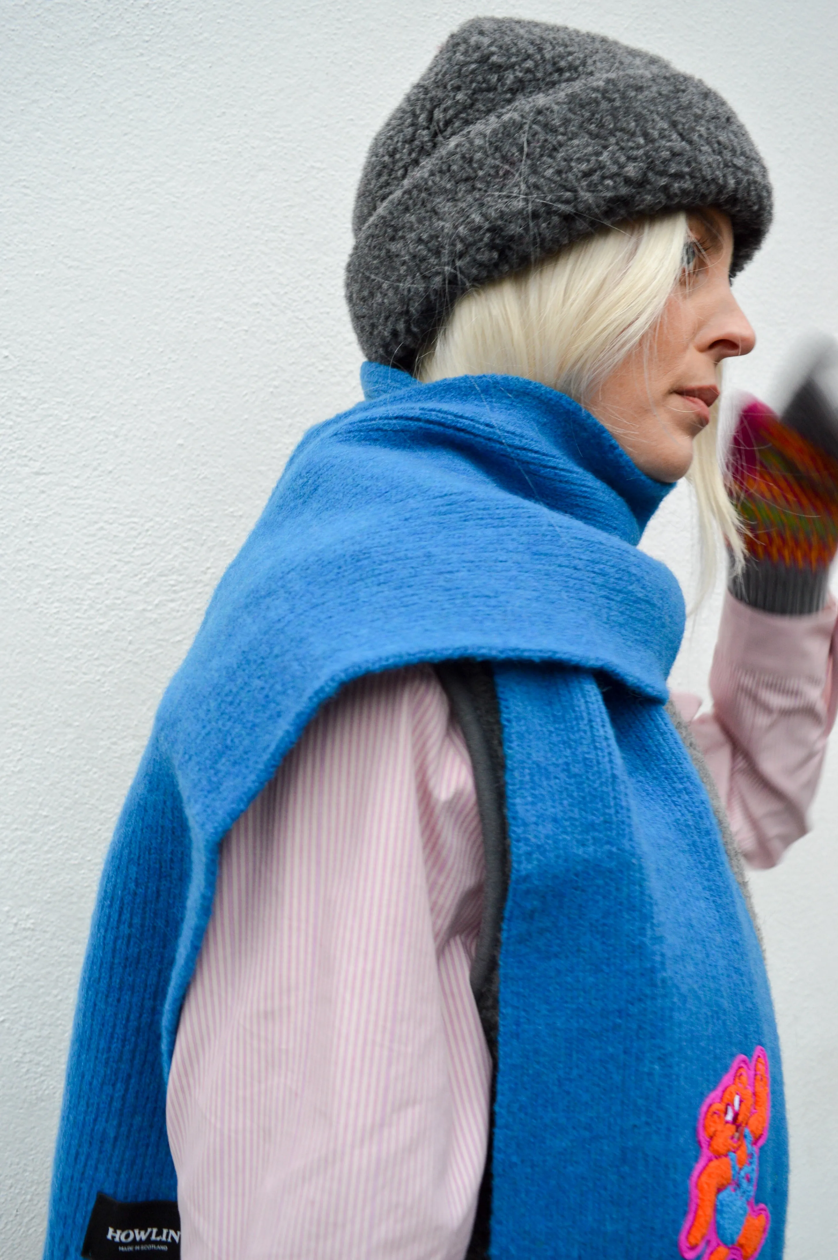 Howlin Sky Blue Shaggy Bear Scarf