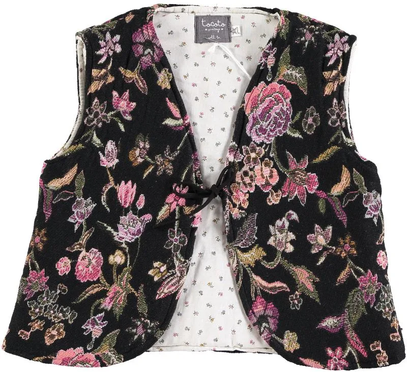 Jacquard Flowers Vest