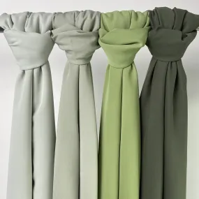 JS037  High quality satin chiffon drape good long scarf ladies pleated scarf